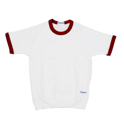 体操服 半袖 丸首 スクール 体操着 tシャツ 白 無地 コットン 綿 ポリエステル 小学生 体育 120～150cm (男女兼用 男の子 女の子 キッズ こども 児童 綿混)