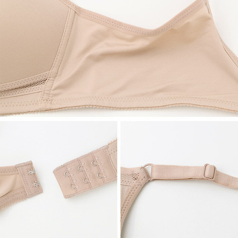 ブラジャー ノンワイヤー レディース メッシュ 軽い 軽量 吸汗速乾 蒸れにくい 通気性 A70～C85 ノンワイヤーブラ ブラ インナー レディース 女性 婦人 ルシアン LECIEN 夏 ブラ 汗対策 涼しい 着け心地 楽ちんブラ 普段使い デイリー カップ一体型 (取寄せ)