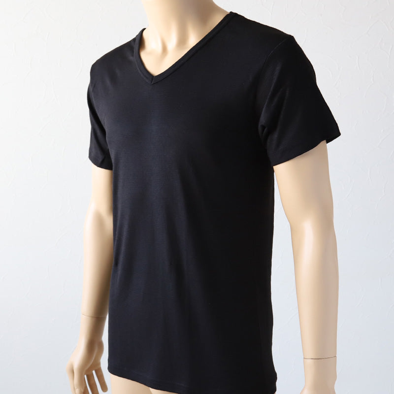 [st]【３枚セット】メンズ インナー 半袖 半袖シャツ 発熱 Vネック まとめ買い 3枚セット M～LL (男 紳士 男性 V首 防寒 肌着 下着 トップス 保温 吸湿発熱 静電気防止 吸汗速乾 M L LL) (紳士肌着) (在庫限り)
