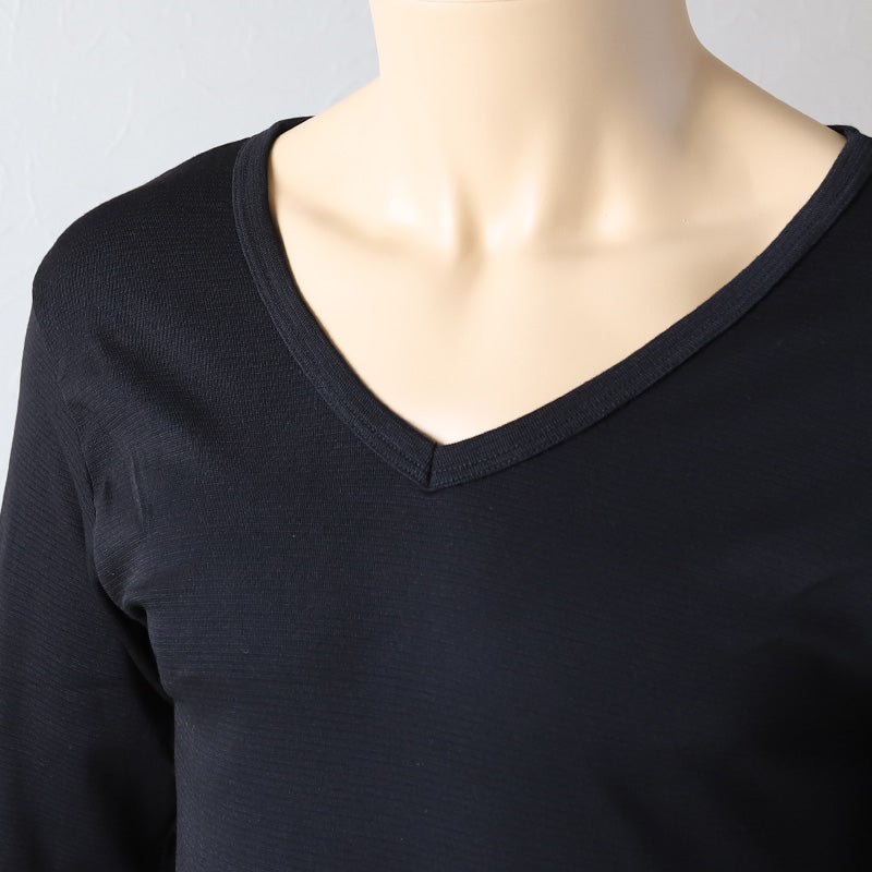 [st]【３枚セット】メンズ インナー 長袖 長袖シャツ 発熱 Vネック まとめ買い 3枚セット M～LL (男 紳士 男性 V首 防寒 肌着 下着 トップス 保温 吸湿発熱 静電気防止 吸汗速乾 M L LL) (紳士肌着) (在庫限り)