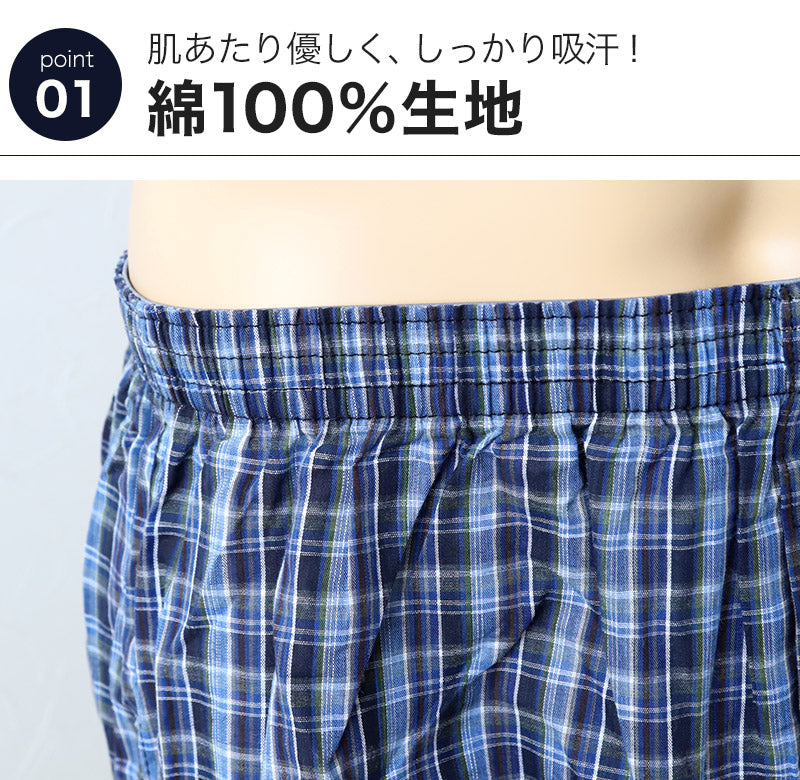 メンズ トランクス 綿100 2枚組 下着 パンツ 前開き おしゃれ かっこいい インナー M～5L 前あき 紳士 綿 大きいサイズ 3l 4l コットン セット 前あき まとめ買い 柄おまかせ