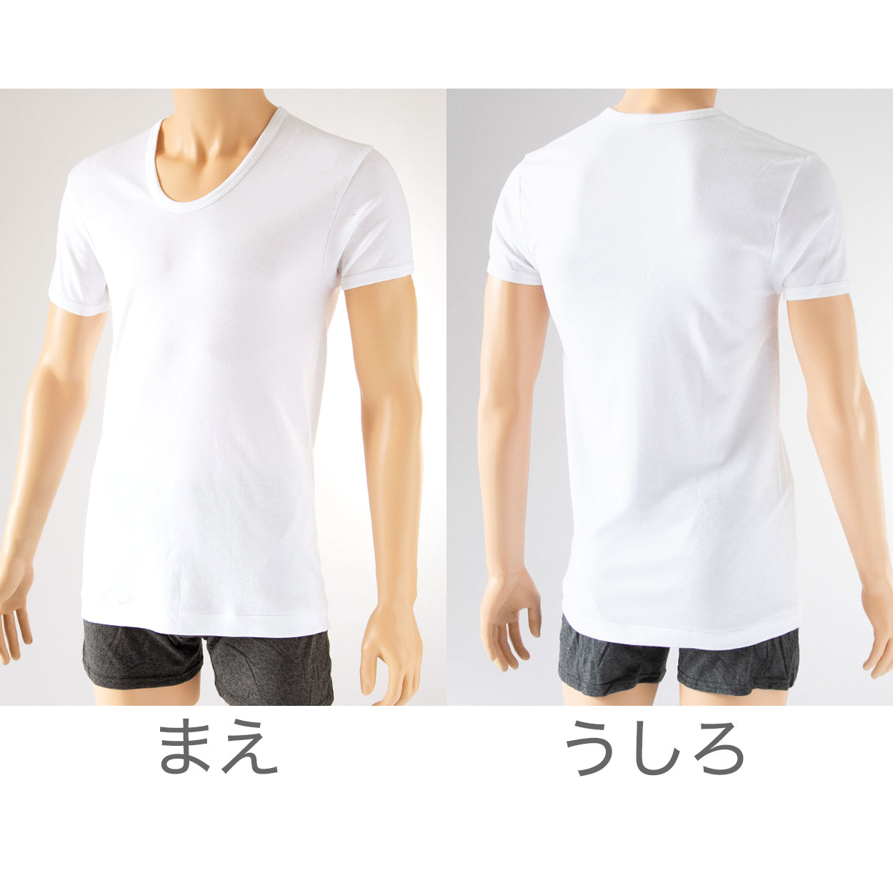 インナー シャツ メンズ 半袖 綿100% 2枚組 発熱 暖かい U首 Uネック 厚手 厚地 M～LL 下着 肌着 冬 あったか 防寒 白 ホワイト コットン (在庫限り)