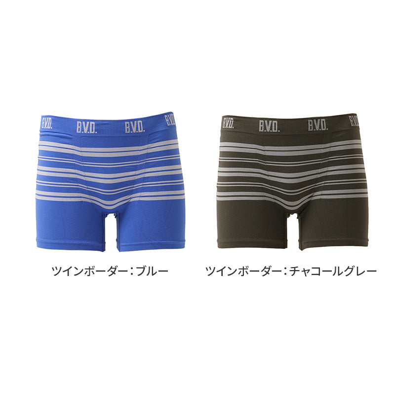 BVD ボクサーパンツ メンズ 前閉じ ボーダー M L LL 下着 アンダーウェア ボクサーブリーフ ソフトフィット サラッと 快適 通気性 吸汗 伸縮性 やわらかい 履きやすい シンプル 無地 おしゃれ デイリー立体成型 締め付けない 蒸れにくい プレゼント