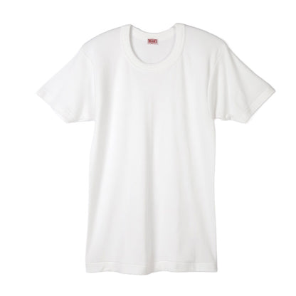 BVD 厚手 半袖 丸首 クルーネック Tシャツ メンズ インナー 下着 綿100 白 M L B.V.D コットン100％ 冬 保温 吸湿 防寒 厚地 丈夫 長持ち 肌着 防寒インナー 寒さ対策シャツ 白シャツ インナーウェア ギフト プレゼント 父の日 敬老の日 (在庫限り)