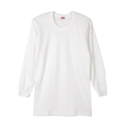 BVD インナーシャツ メンズ 長袖 綿100% 厚手 丸首 クルーネック Tシャツ インナー 下着 綿100 白 M L B.V.D コットン 冬 防寒 保温 吸湿 厚地 暖かい あったか 丈夫 長持ち 肌着 寒さ対策 白シャツ インナーウェア