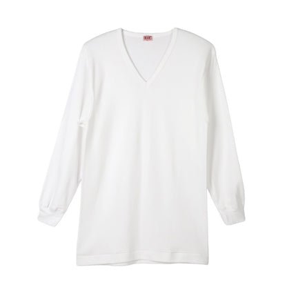 BVD 厚手 インナー 長袖 メンズ v首 vネック Tシャツ 下着 綿100% 冬 白 M L B.V.D コットン 秋冬 防寒 保温 暖かい あったか 吸湿 厚地 丈夫 長持ち 肌着 寒さ対策シャツ 白シャツ インナーウェア