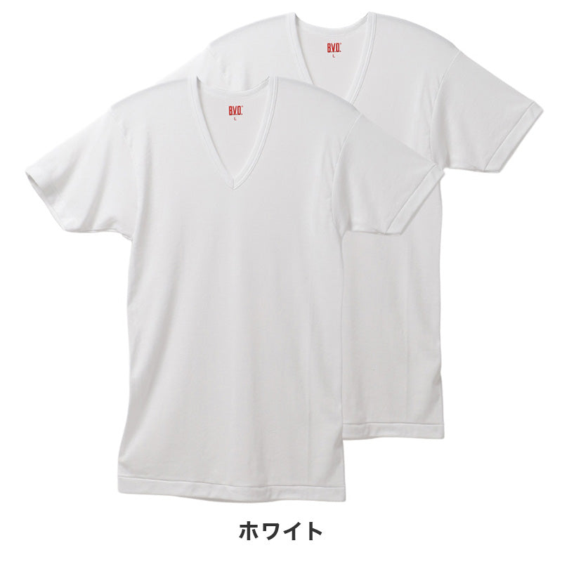 メンズ インナー 半袖 Tシャツ 接触冷感 吸水速乾 Vネック M l LL 白 無地 2枚組 BVD NEW STANDARD 涼しい 下着 肌着 夏用 涼感 ドライ インナーシャツ ビジネス クールビズ Yシャツ 下 汗対策 快適 サラサラ 通気性 デイリー 紳士 男性用 ひんやり 冷感インナー