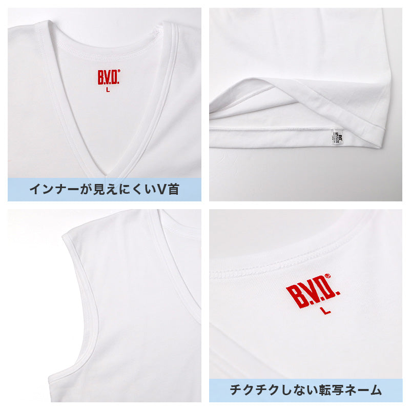 メンズ インナー ノースリーブ タンクトップ 接触冷感 吸水速乾 Vネック BVD M L LL 白 無地 2枚組 涼しい 下着 肌着 夏用 涼感 ドライ インナーシャツ スリーブレス ビジネス クールビズ Yシャツ 下 汗対策 快適 サラサラ 通気性 デイリー