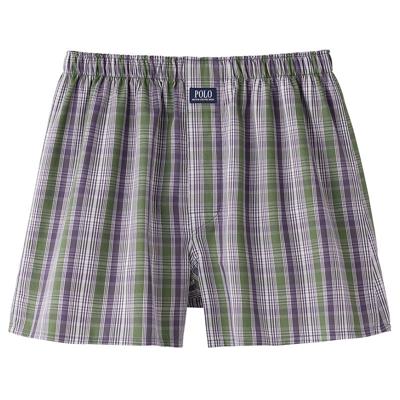 POLO トランクス メンズ 綿100 前あき ボタン付き ゆったり 下着 M L LL 男性 紳士 インナー パンツ コットン ブリーフ 先染め プリント チェック ブランド おしゃれ カジュアル 通気性 快適 肌にやさしい プレゼント ギフト 父の日 春 夏 秋 オールシーズン シンプル