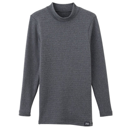 グンゼ 裏起毛 メンズ ニット長袖インナーPOLO M～LL (ハイネック M L LL おしゃれ かっこいい 黒 紺 白) (在庫限り)