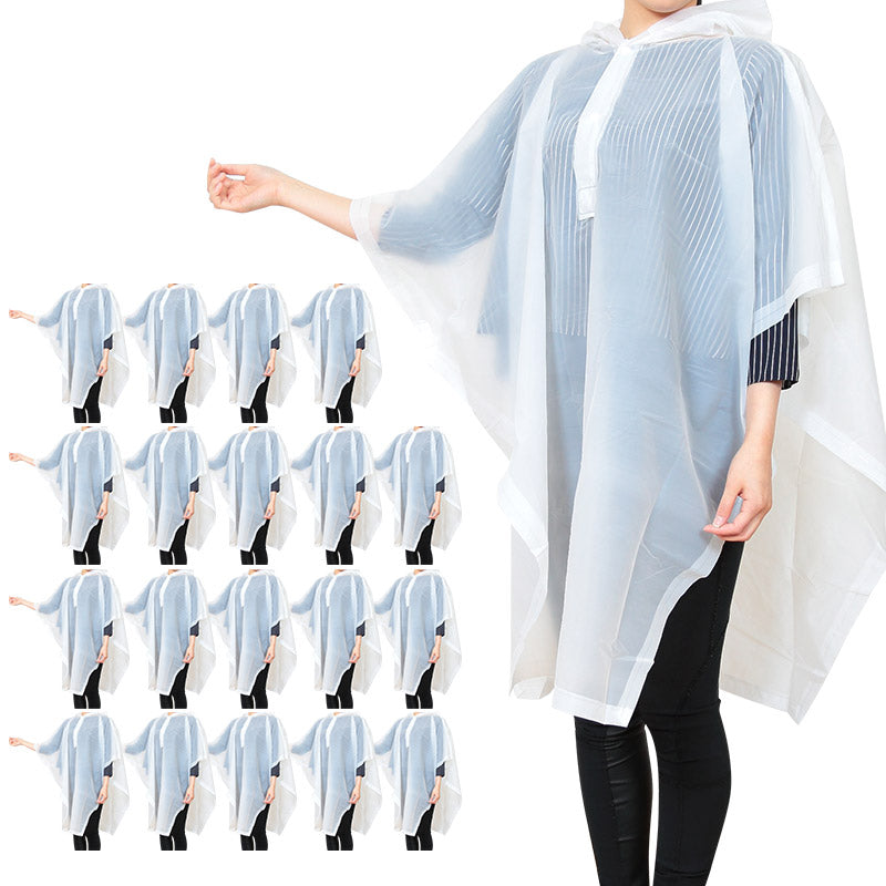 雨合羽 20枚セット レインコート レインポンチョ ポンチョ 使い捨て 大人用 透明 雨具 コート・ポンチョ メンズ レディース クリア 大きい 子供用 カッパ 雨合羽 レイングッズ 雨の日 雨天