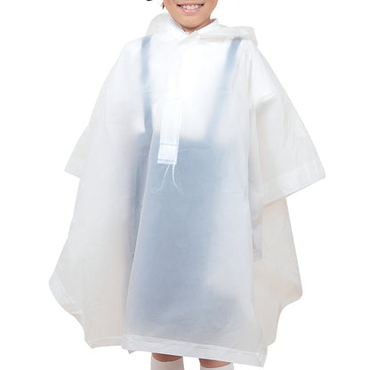 レインコート ポンチョ キッズ コート・ポンチョ (子供 雨合羽 カッパ 雨具 半透明 白 通学 遠足 レジャー 遊園地 防災 非常用)