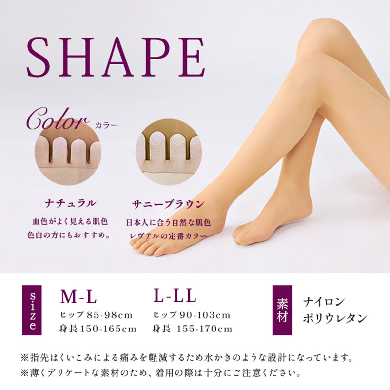 5本指ストッキング 着圧 レディース 伝線しにくい パンスト M-L L-LL 着圧ストッキング 五本指 引き締め 美脚 蒸れにくい パンティーストッキング ムレ対策 レヴアル 女性 婦人 むくみ