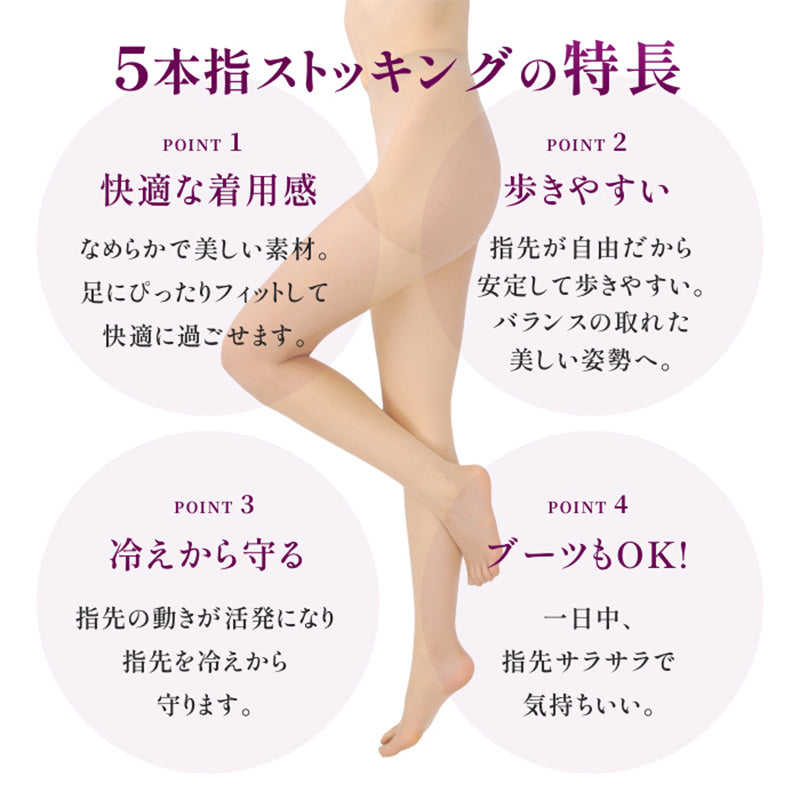 5本指 ストッキング ひざ下 レディース 段階着圧 抗菌 防臭加工 22-25㎝ ソックス ストッキング 引き締め 美脚 蒸れにくい パンティストッキング ムレ対策 レヴアル 女性 婦人 くつ下 むくみ