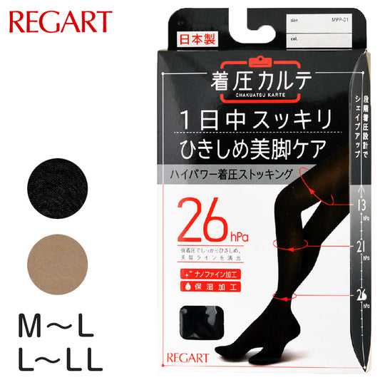 着圧カルテ ハイパワー 着圧 ストッキング M-L・L-LL 着圧ストッキング レディース むくみ 足の疲れ 美脚 引き締め