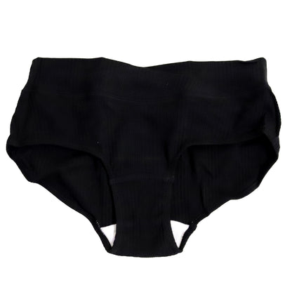 マタニティ ショーツ 浅ばき パンツ 下着 産前 産後 M・L (マタニティー 妊婦 インナー 綿混 ローライズ 出産準備 ランダムリブ)