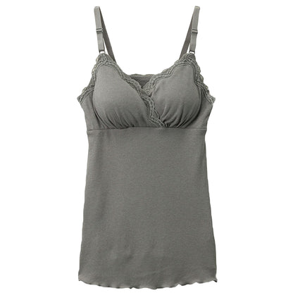 授乳ブラ キャミソール マタニティ インナー カップ付き 産前 産後 カシュクール クロスオープン M～3L 下着 肌着 ローズマダム 授乳キャミ ブラキャミ 出産準備 カップ付きインナー (在庫限り)