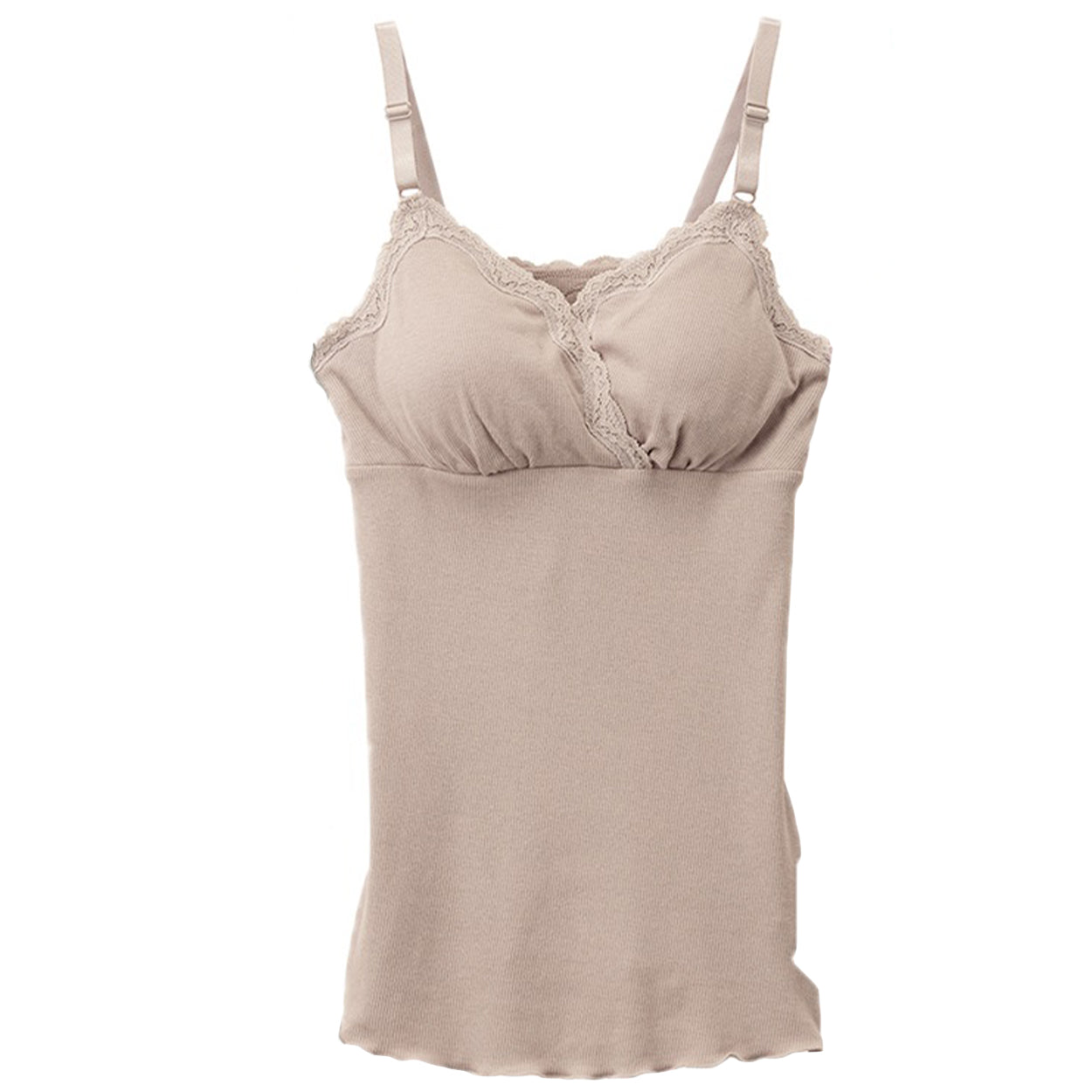 授乳ブラ キャミソール マタニティ インナー カップ付き 産前 産後 カシュクール クロスオープン M～3L 下着 肌着 ローズマダム 授乳キャミ ブラキャミ 出産準備 カップ付きインナー (在庫限り)