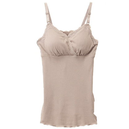 授乳ブラ キャミソール マタニティ インナー カップ付き 産前 産後 カシュクール クロスオープン M～3L 下着 肌着 ローズマダム 授乳キャミ ブラキャミ 出産準備 カップ付きインナー (在庫限り)
