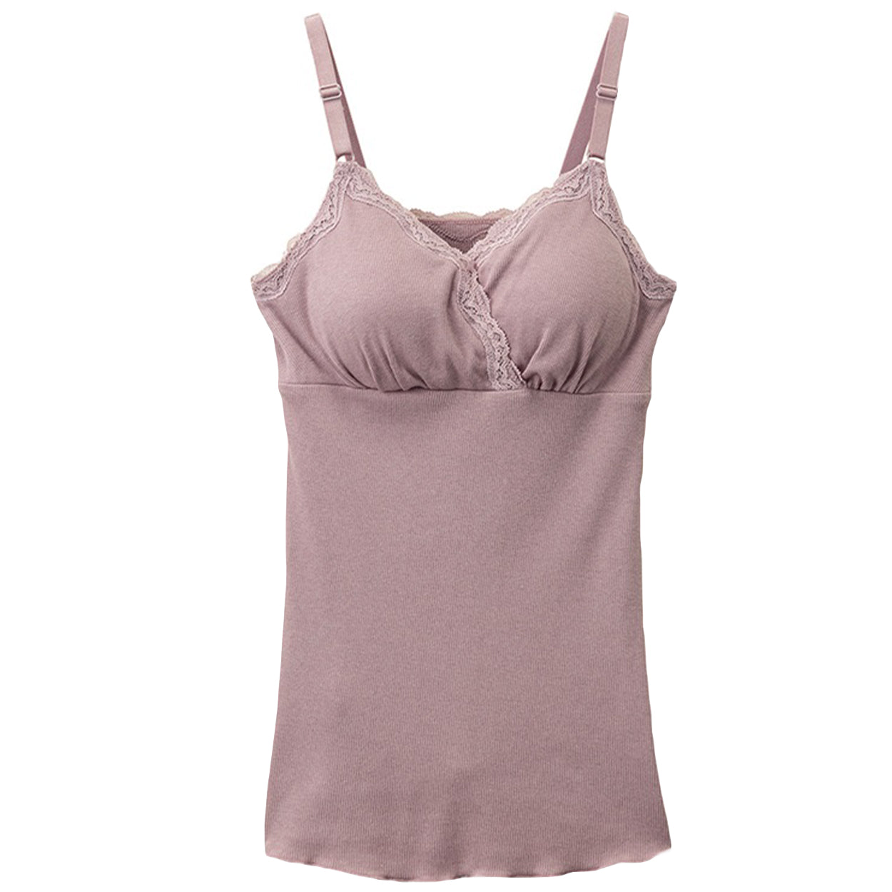 授乳ブラ キャミソール マタニティ インナー カップ付き 産前 産後 カシュクール クロスオープン M～3L 下着 肌着 ローズマダム 授乳キャミ ブラキャミ 出産準備 カップ付きインナー (在庫限り)