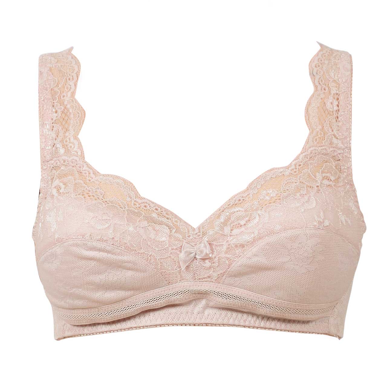 ホックなしかぶり ラン型らくらくブラジャー M～3L (ノンワイヤー ブラ ブラジャー らく らくブラ メッシュ アンダーメッシュ かぶり)