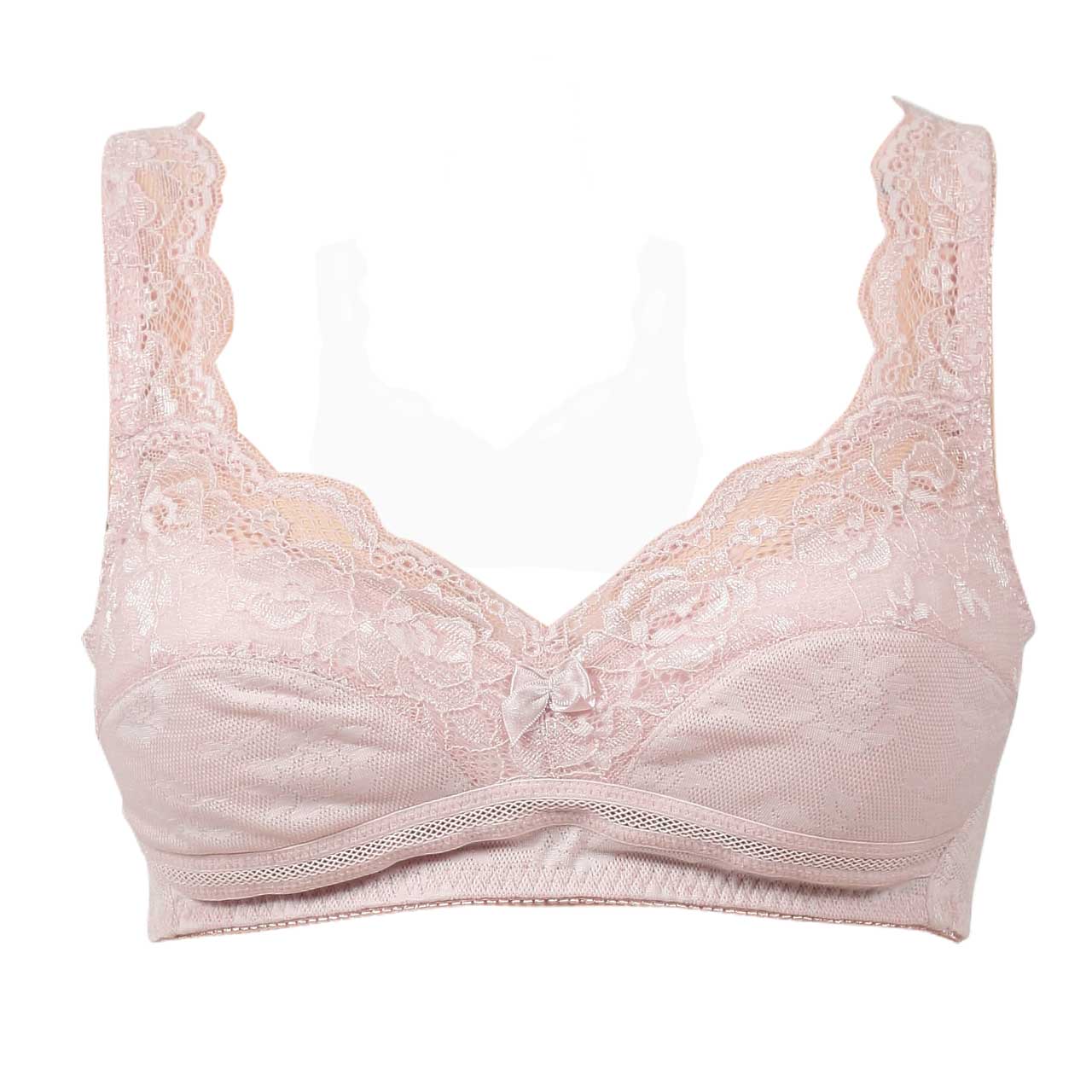 ホックなしかぶり ラン型らくらくブラジャー M～3L (ノンワイヤー ブラ ブラジャー らく らくブラ メッシュ アンダーメッシュ かぶり)