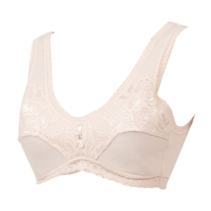 ハーフトップ ブラジャー 綿 ノンワイヤーブラ レディース ソフトカップ付き M～LL ノンワイヤー 下着 インナー 女性 婦人 コットン 60代