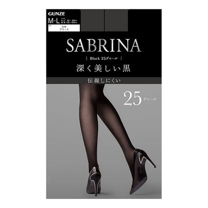 グンゼ サブリナ ブラック シアータイツ 25デニール M-L・L-LL (GUNZE SABRINA レディース ストッキング ブラック) (在庫限り)