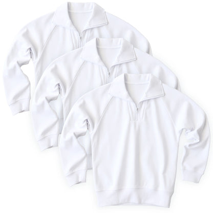 【3枚セット】体操服 長袖 襟付き ハーフジップ 体操着 小学生 小学校 110～160cm 長そで ファスナー チャック 衿つき 男子 女子 スクール 体育 運動会 衣替え 子供 子ども キッズ (送料無料)