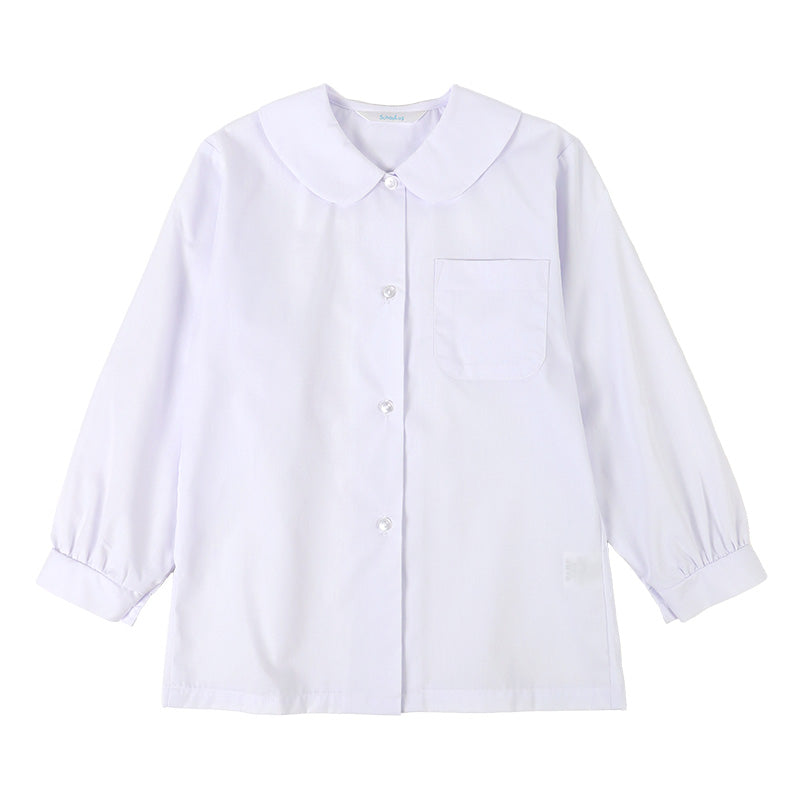 ★リニューアル★ 長袖ブラウス スクールシャツ 長袖 女子 ブラウス 学生 長袖シャツ 丸襟 フォーマル 大きいサイズ 110cmA～170cmB B体 学生服 小学 中学 高校 学校 女の子 制服 シャツ 白 無地 抗菌防臭 スクログ 110 120 130 140 150 160 170