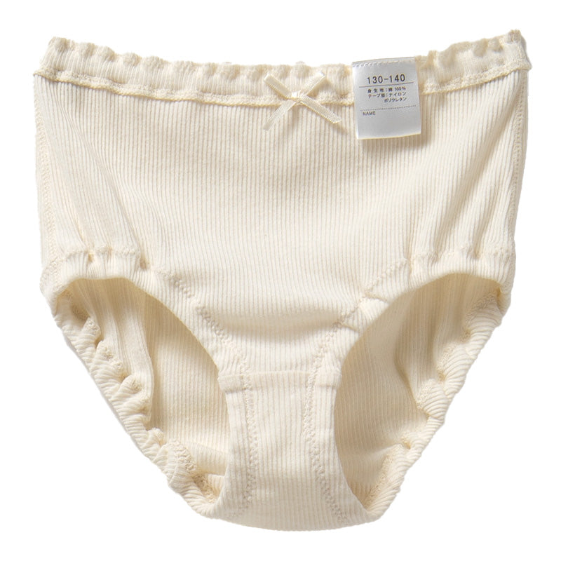 女の子 ショーツ 綿100 リブ インゴム キッズ ジュニア 110 120 130 140 150 165 cm 下着 肌着 パンツ 子供 女児 ガールズ コットン よく伸びる 締め付けにくい 肌あたりやさしい 無地 シンプル 小学生 中学生 通学 学校 制服下 普段使い 敏感肌