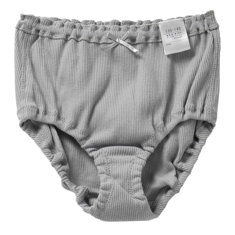 女の子 ショーツ 綿100 リブ インゴム キッズ ジュニア 110 120 130 140 150 165 cm 下着 肌着 パンツ 子供 女児 ガールズ コットン よく伸びる 締め付けにくい 肌あたりやさしい 無地 シンプル 小学生 中学生 通学 学校 制服下 普段使い 敏感肌