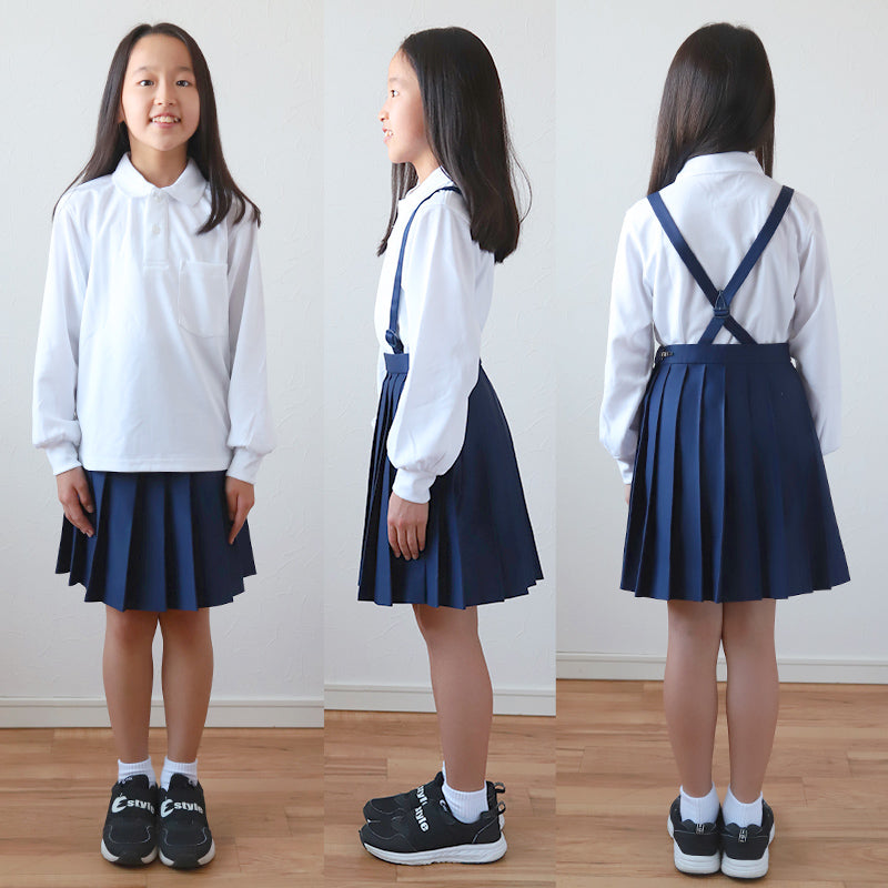 ポロシャツ キッズ 長袖 スクール 子供 小学生 制服 スクールシャツ 100cm～180cm 小学校 男子 女子 白 大きいサイズ 150 160 170 学生服 通学用 学校