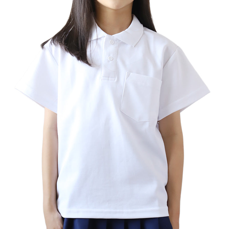 スクール ポロシャツ 半袖 キッズ 子供 スナップボタン スクールシャツ 制服 小学生 100 110 120 130 140 150 160 170 180 cm 男子 女子 小学校 白 学生服 通学用 夏服 学校 大きいサイズ スクールポロシャツ 学生ポロシャツ 学生服 制服 通学着 スクログ SchooLog