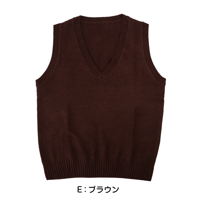 スクールベスト 女子 スクール ベスト 制服 ニット 秋 冬 Vネック S～3L (通学 学生 女子高生 高校生 中学生 ウール混 洗える シンプル 無地 大きいサイズ S M L LL 3L) (在庫限り)