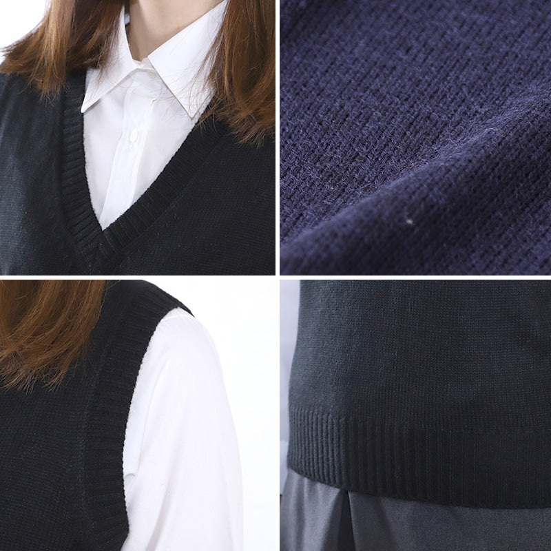 オフィス ベスト vネック ニット 洗える レディース ジレ チョッキ セーター スーツ 無地 シンプル S M L LL 3L Vネック V首 ウール 秋冬 洗濯機 仕事 制服 ビジネス ブレザー シンプル 黒 紺 グレー 白 大きいサイズ 30代 40代 防寒 秋 冬 暖かい