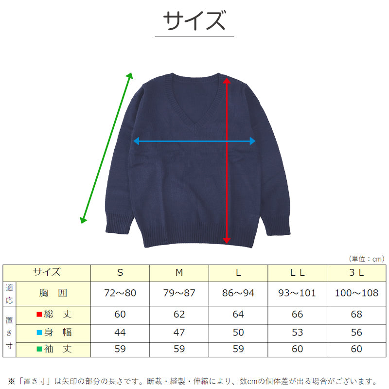 スクールセーター 女子 高校生 制服 ニット セーター 学生 Vネック S～3L 洗える 中学生 ウール 学校 無地 紺 ベージュ 大きいサイズ 冬 秋 レディース スクール 女子高生 長袖 M L LL 3L (在庫限り)