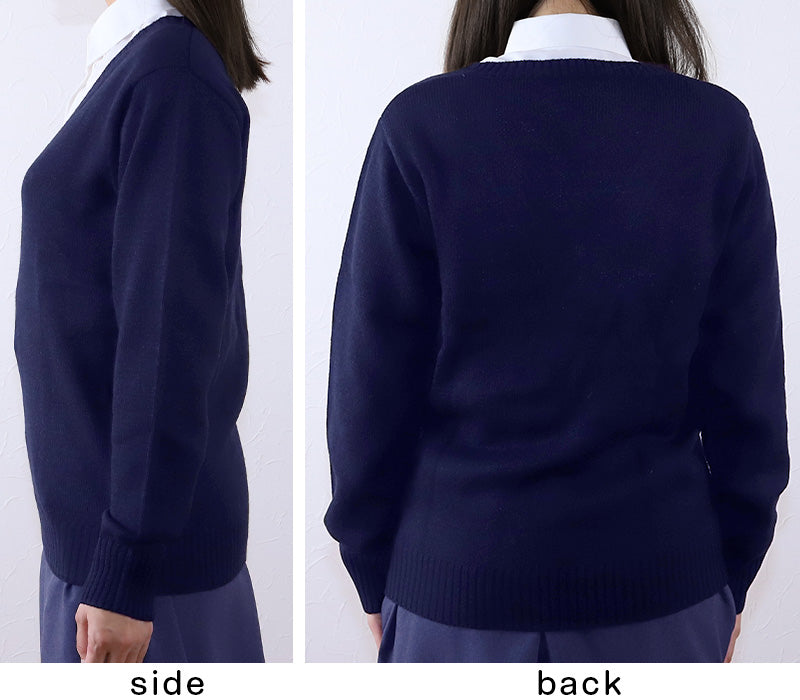 スクールセーター 女子 高校生 制服 ニット セーター 学生 Vネック S～3L 洗える 中学生 ウール 学校 無地 紺 ベージュ 大きいサイズ 冬 秋 レディース スクール 女子高生 長袖 M L LL 3L (在庫限り)