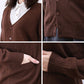 スクールカーディガン 女子 高校生 ウール 暖かい 洗える S～3L ゆったり 制服 冬 ニット 洗える スクール カーディガン 学生 黒 グレー ベージュ 中学生 小学生 大きいサイズ S M L LL 3L