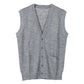 スクールベスト 男子 前あき Vネック ニット ベスト S～3L 前開き 洗える 秋冬 ニットベスト ウール スクール 制服 シンプル 無地 グレー 黒 大きいサイズ ジレ チョッキ S M L LL 3L