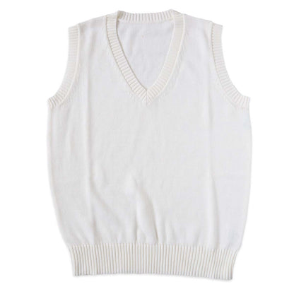 スクールベスト 女子 制服 ベスト ニット コットン 綿100% vネック 薄手 SS～3L 高校生 中学生 学生 レディース 洗える シンプル 無地 白 キャメル チョッキ オールシーズン 大きいサイズ SS S M L LL 3L