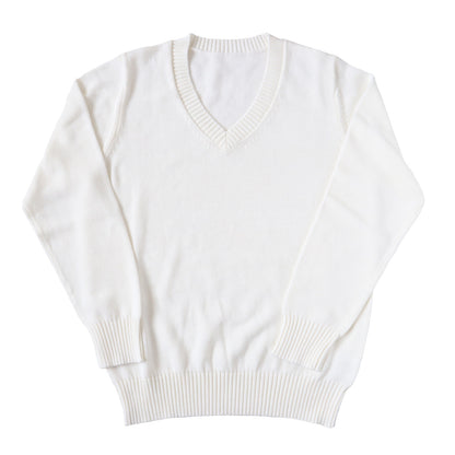 スクールセーター 女子 綿100% 制服 ニット コットン 薄手 無地 vネック S～3L スクール セーター 学生 レディース 春 秋 綿 中学生 高校生 S M L LL 3L 大きいサイズ 白 紺 黒 グレー ベージュ 洗える シンプル