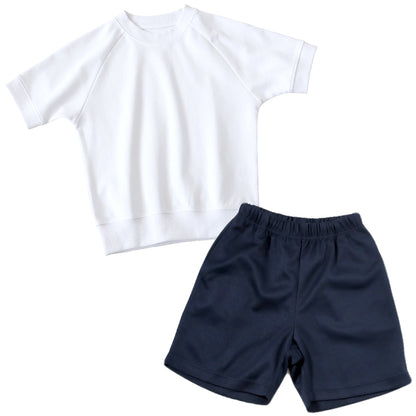 体操服 上下セット 半袖 クォーターパンツ 体操着 大きいサイズ 2点セット S～3L 小学生 中学生 男子 女子 半そで 半ズボン 短パン スクール 体育 衣替え 子供 子ども キッズ (送料無料)