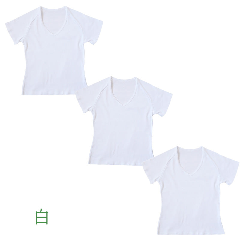 セーラー服 インナー 綿100% 半袖 tシャツ vネック 女子 3枚セット S M L BL 中学生 高校生 下着 子供 女の子 ジュニア キッズ スクール 学生 レディース コットン 抗菌防臭 スクールインナー 3枚組 まとめ売り Schoolog スクログ レディース 婦人 女子
