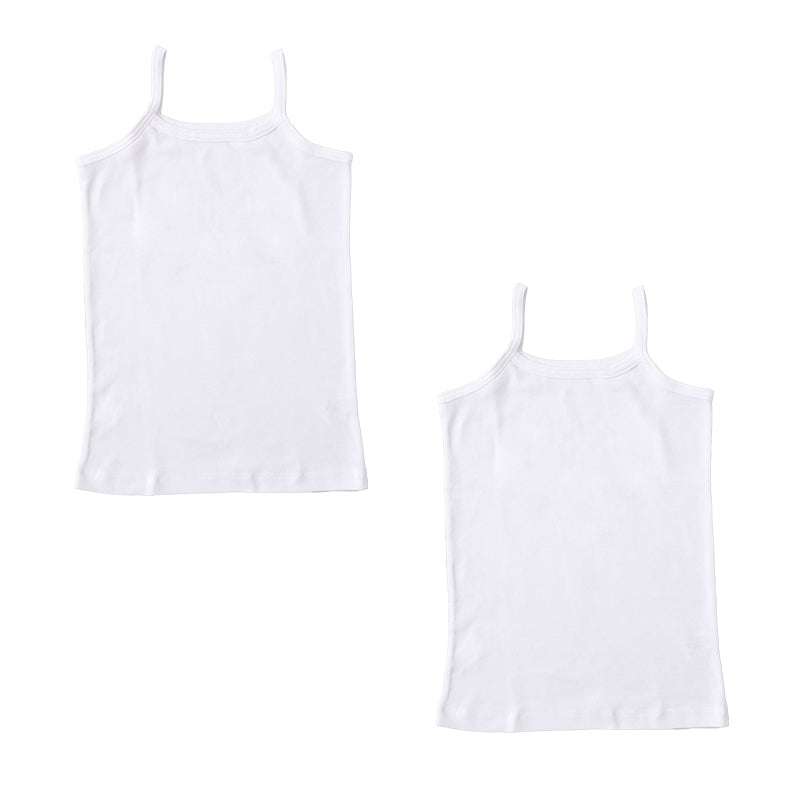 キャミソール インナー 女児 女の子 白 胸二重 キャミ 胸二重肌着 2枚組 100cm～160cm 無地 胸二重キャミソール 子供 下着 肌着 ノースリーブ シンプル キッズインナー 130 140 150 160