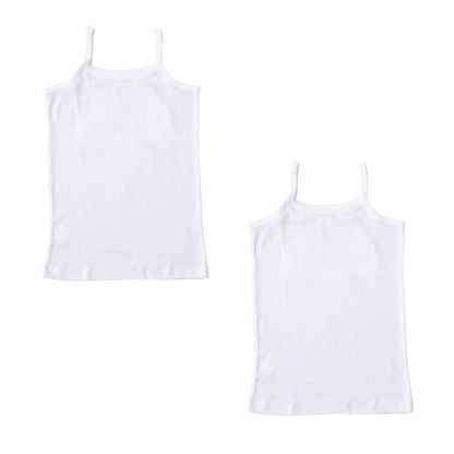キャミソール インナー 女児 女の子 白 胸二重 キャミ 胸二重肌着 2枚組 100cm～160cm 無地 胸二重キャミソール 子供 下着 肌着 ノースリーブ シンプル キッズインナー 130 140 150 160