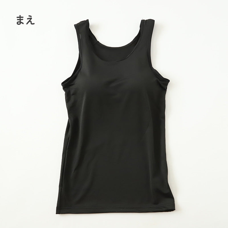 タンクトップ カップ付き 女の子 ブラタンクトップ 150cm～165cm ブラトップ モールドカップ インナー 肌着 サラサラ スクール 学生 伸びる 白 黒 150 160 165
