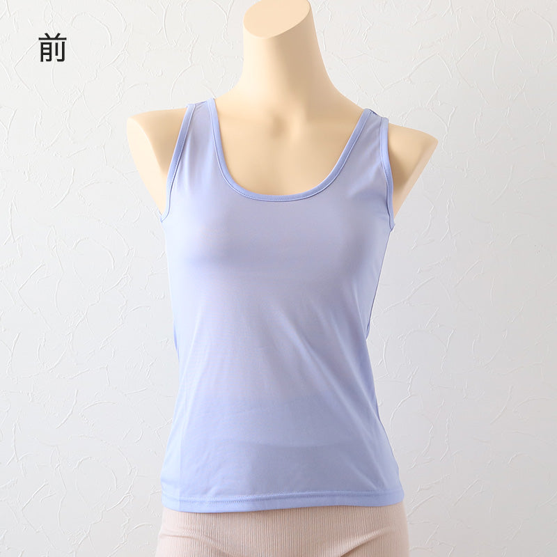 レディース タンクトップ インナー ノースリーブ M～LL 超薄手 軽い 涼しい 夏 肌着 下着 タンク 夏 薄手 速乾 透ける (在庫限り)