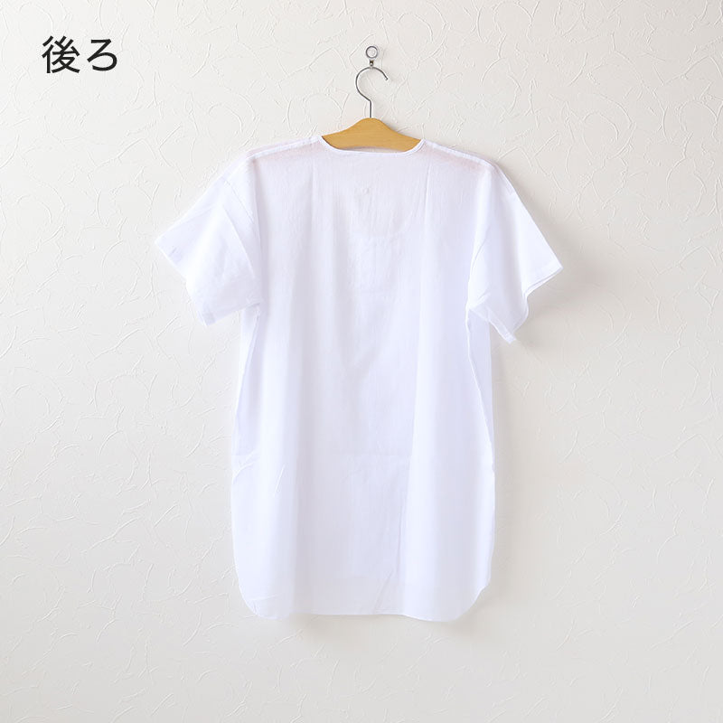クレープ肌着 メンズ 半袖 tシャツ 前開き 綿100% 面二 2枚組 M～LL 下着 インナー 夏 涼しい 吸汗速乾 男性 紳士 コットン 丸首 M L LL