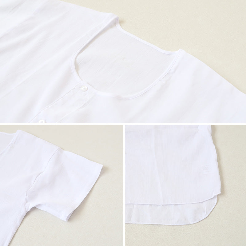 クレープ肌着 メンズ 半袖 tシャツ 前開き 綿100% 面二 2枚組 M～LL 下着 インナー 夏 涼しい 吸汗速乾 男性 紳士 コットン 丸首 M L LL
